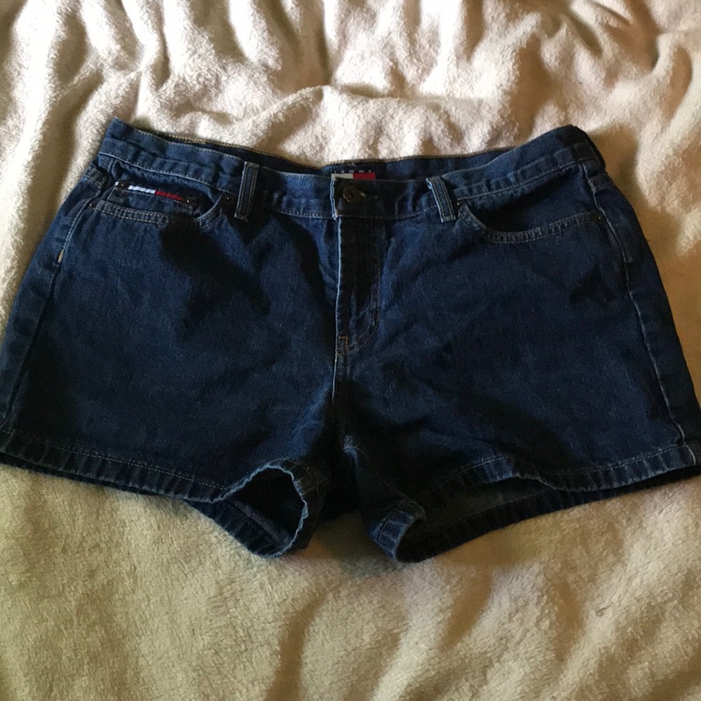 Dark wash jean shorts